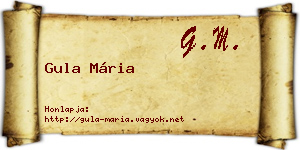 Gula Mária névjegykártya